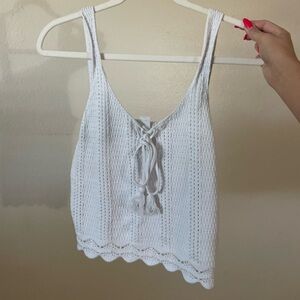 Old Navy White Crochet Tank Top